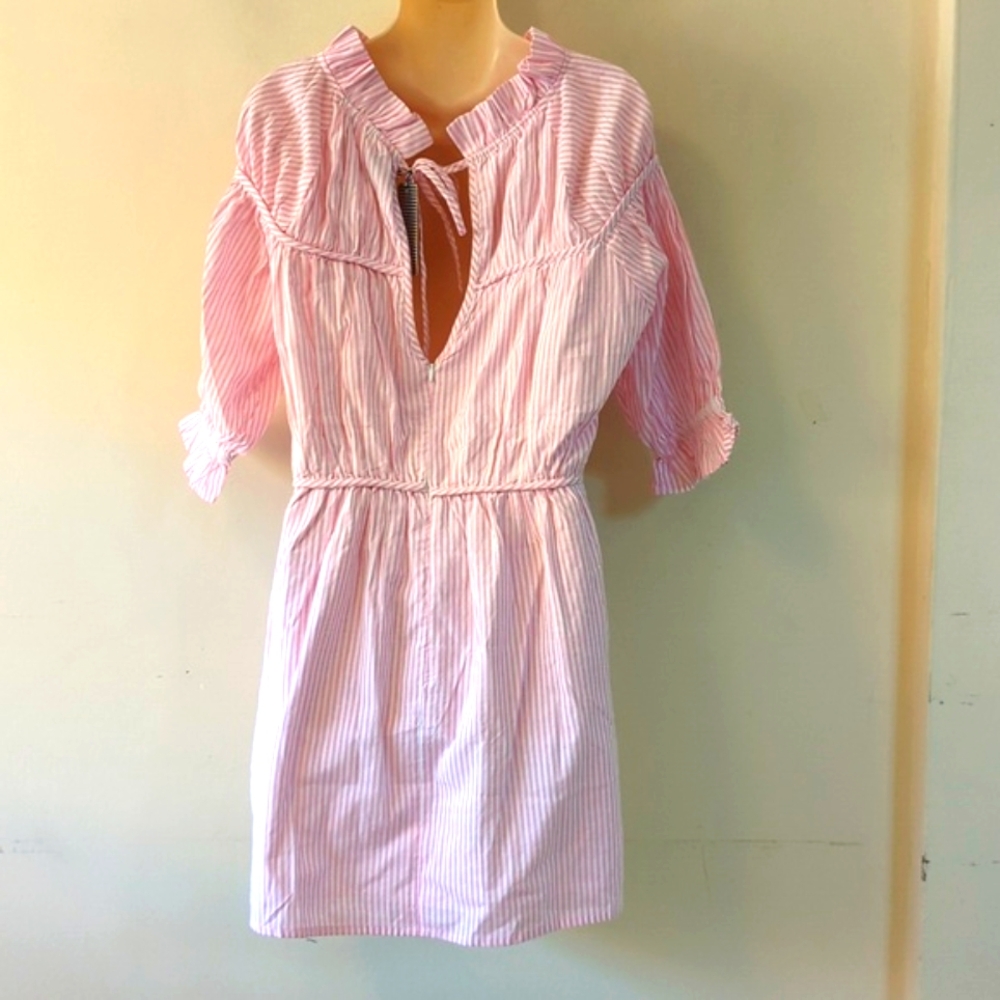 Elegant Pink Striped Mini Dress - Picture 5 of 16